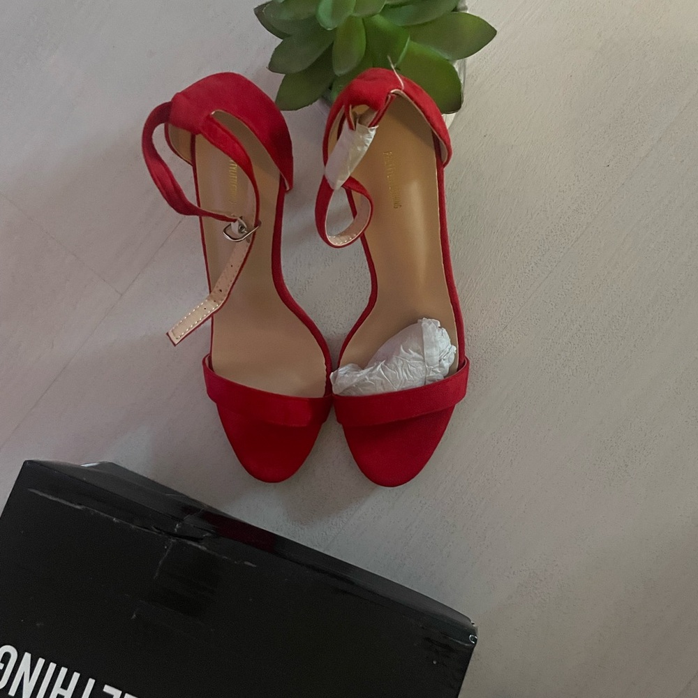 Red High Heel Sandals - Picture 5 of 9
